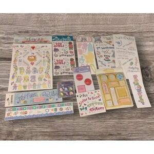 Stickers New Baby Shower Scrapbooking  Sheets New & Used Assorted Set Girl Boy